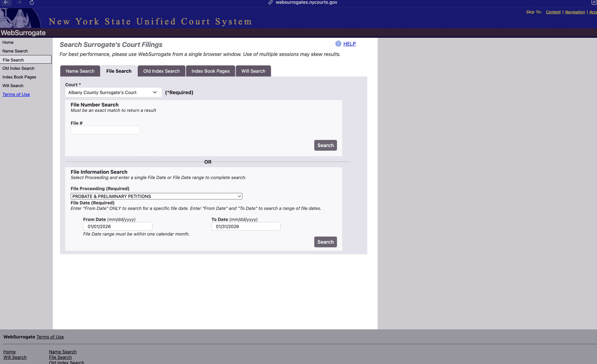 New York Surrogate Court Scraper — screenshot 1